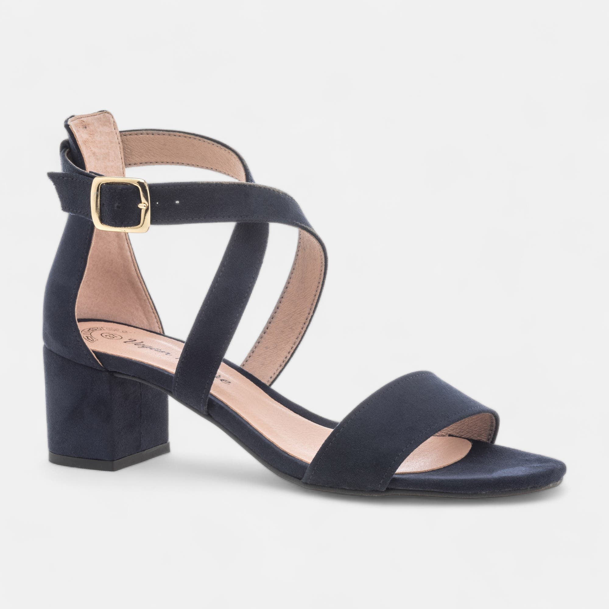 Nu-pieds à talon Femme bleu marine