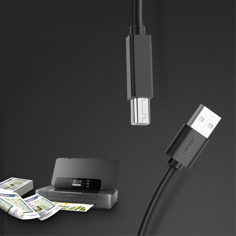 (5m) USB A auf USB B Kabel für Drucker / Scanner / Festplatten (480Mbit/s) - Schwarz