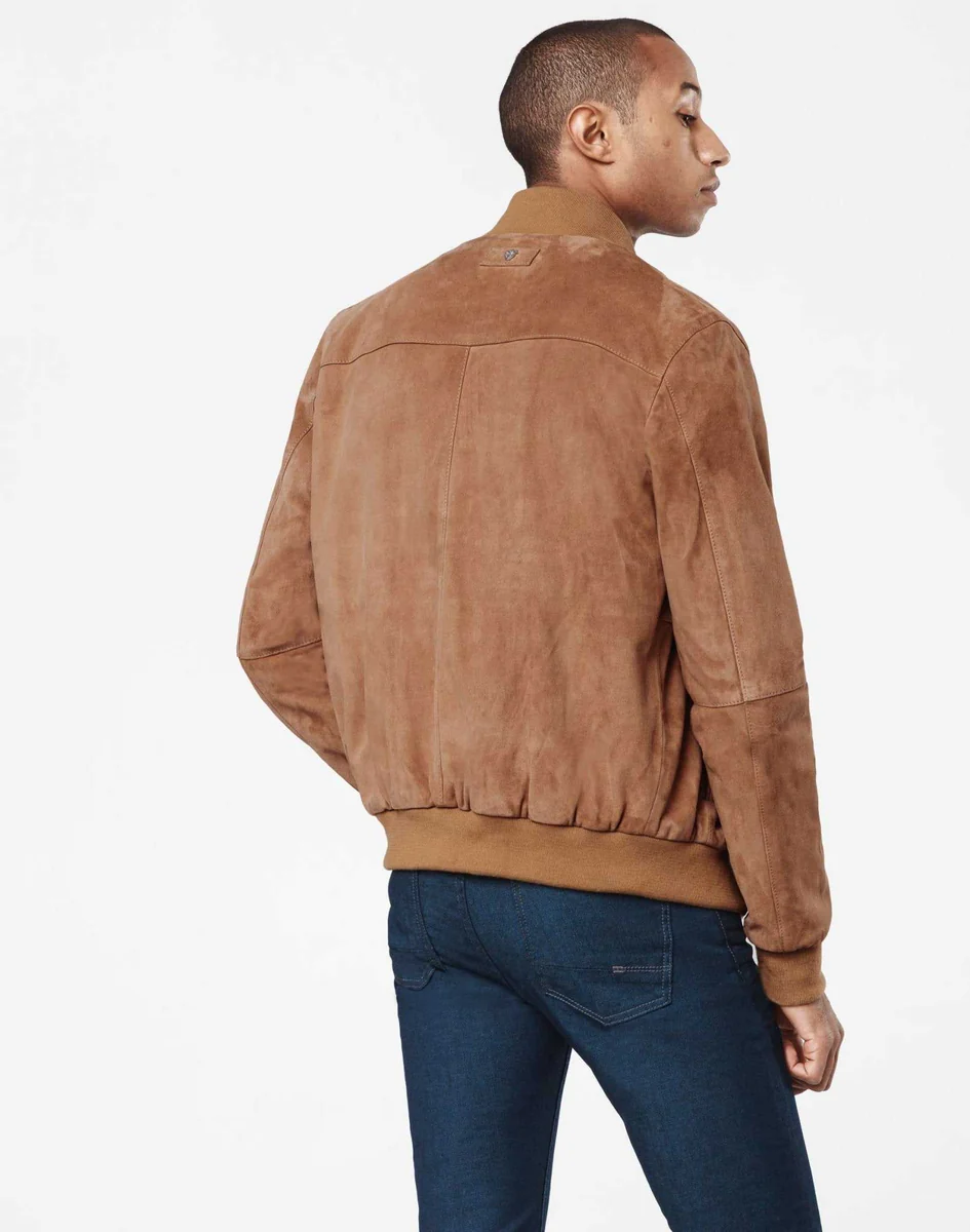 Blouson cuir camel 