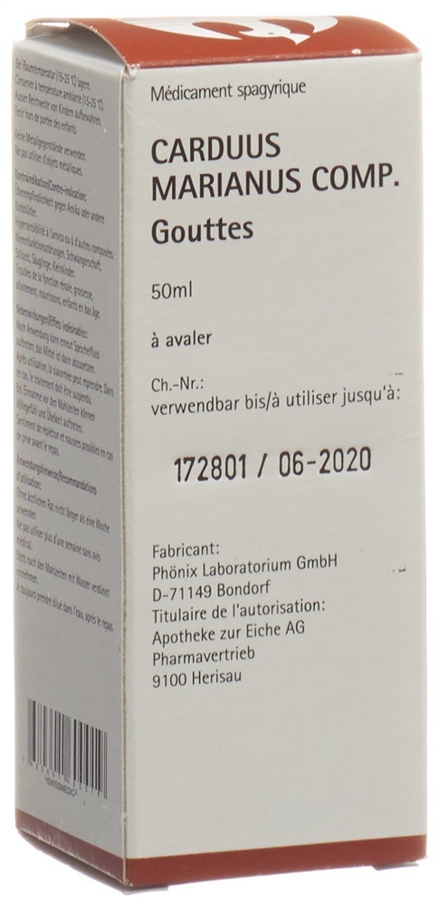 PHOENIX Carduus marianus comp<br>50 ml, Flasche, Tropfen zum Einnehmen, Flüssigkeit, spag