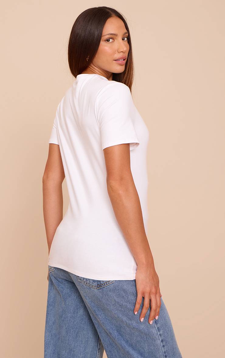 Blanc T-shirt Oversize Grande Taille En Coton Avec Détail Noué