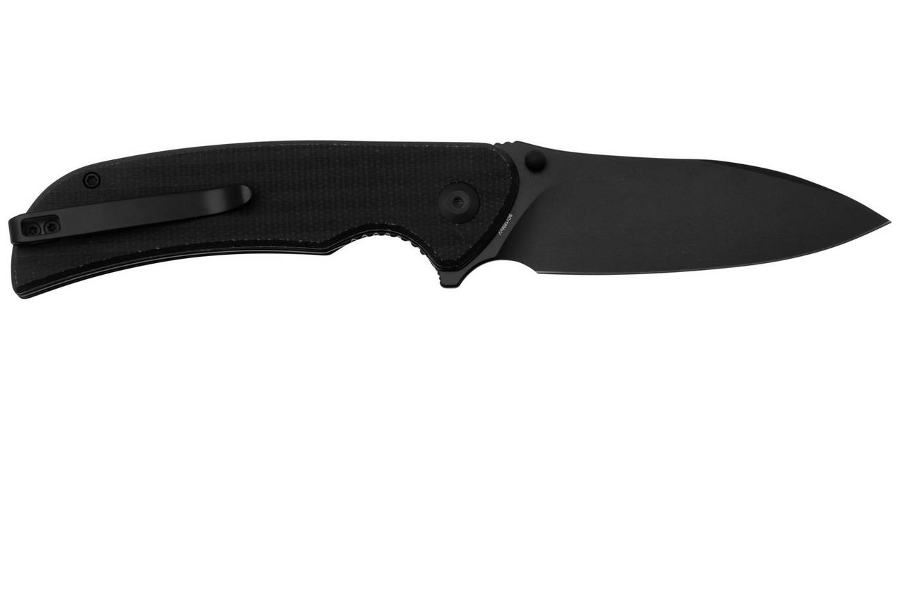 Sencut Borzam S23077-3 Black 9Cr18MoV, Black Canvas Micarta zakmes