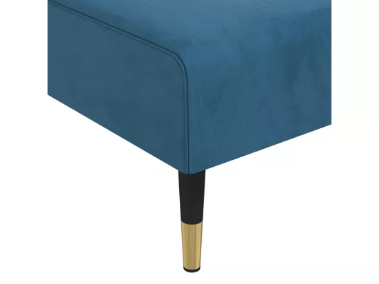 Chaise longue bleu velours