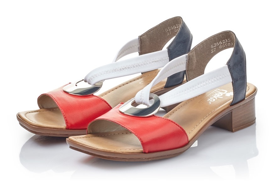 Rieker Sandalette  , Sommerschuh, Sandale, Blockabsatz, mit Stretchband