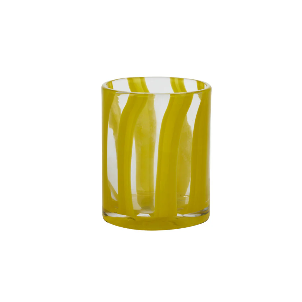 Bahne Interior  Tumbler glas med striber - gul