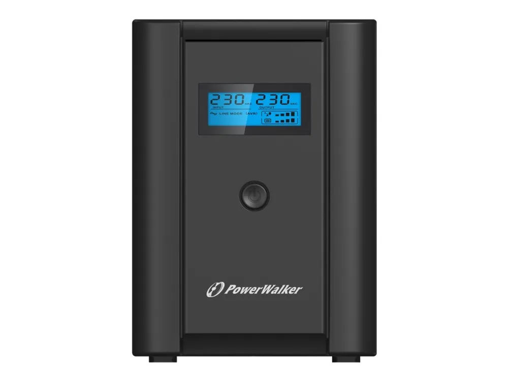 PowerWalker VI 2200 LCD/FR - UPS - AC 230 V - 1200 Watt - 2200 VA - 9 At - USB - output-stikforbindelser: 4 - sort
