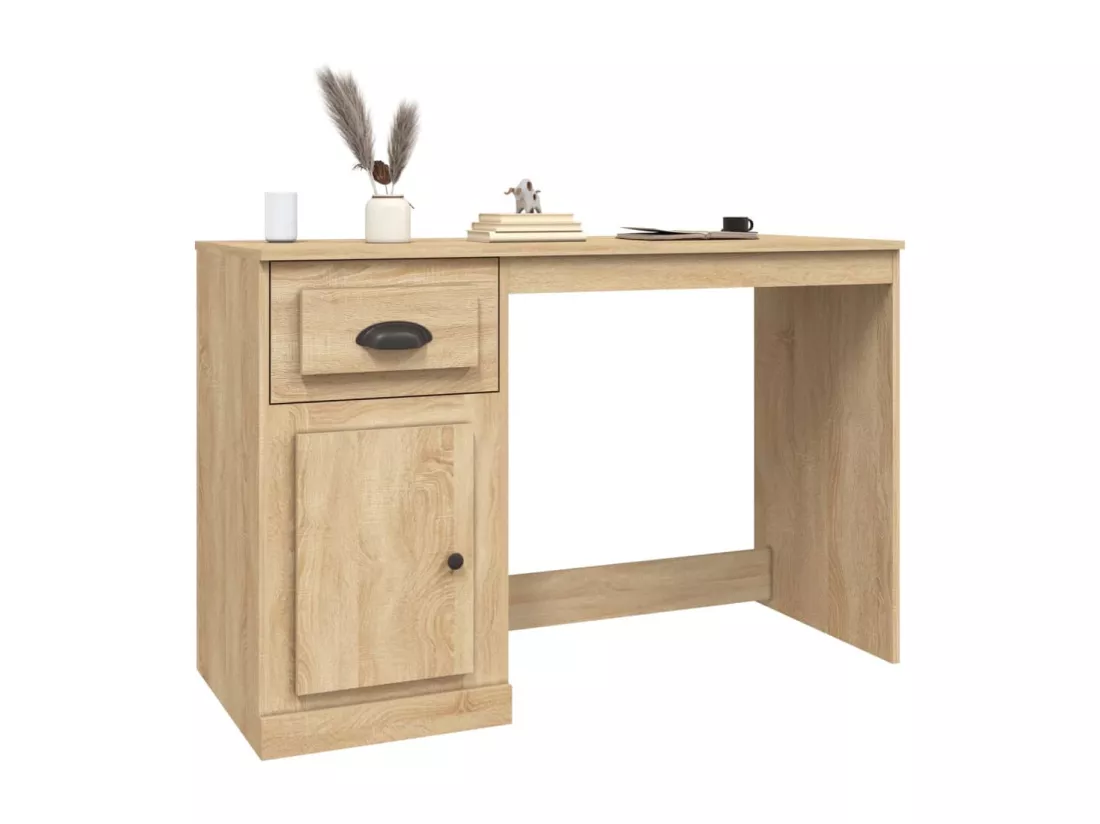 Bureau avec tiroir chêne sonoma 115x50x75 cm bois d'ingénierie