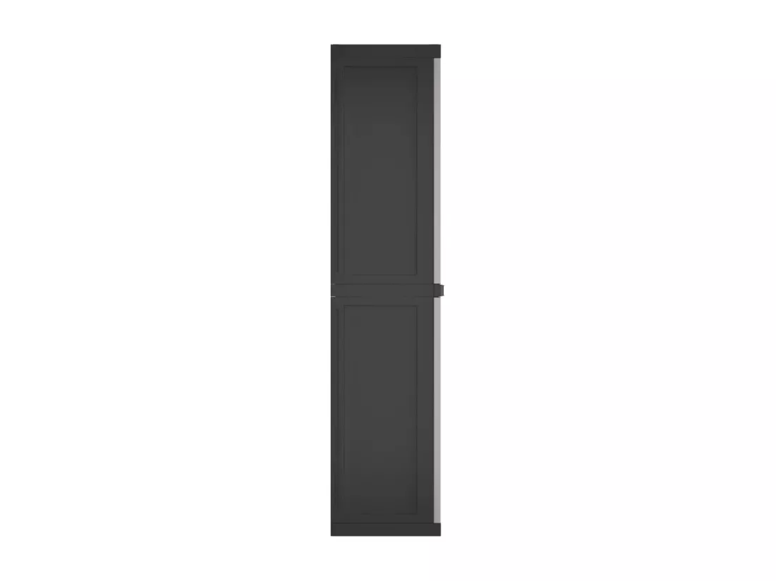 Armoire de rangement d'extérieur gris et noir 65x37x165 cm PP