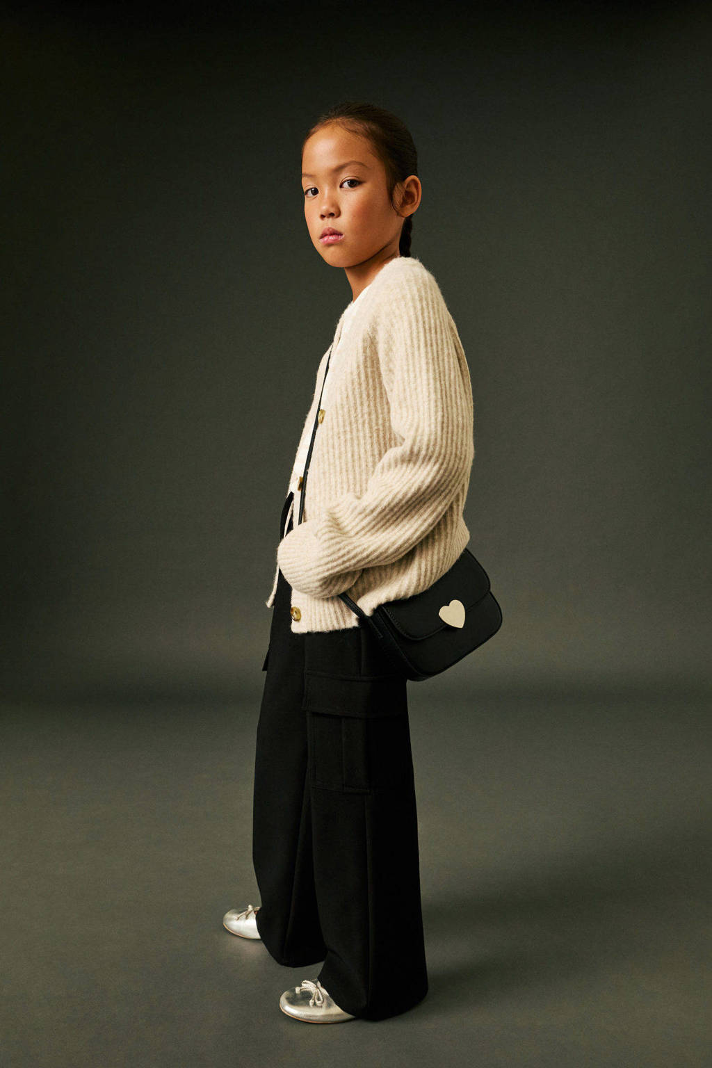 Mango Kids cargobroek zwart
