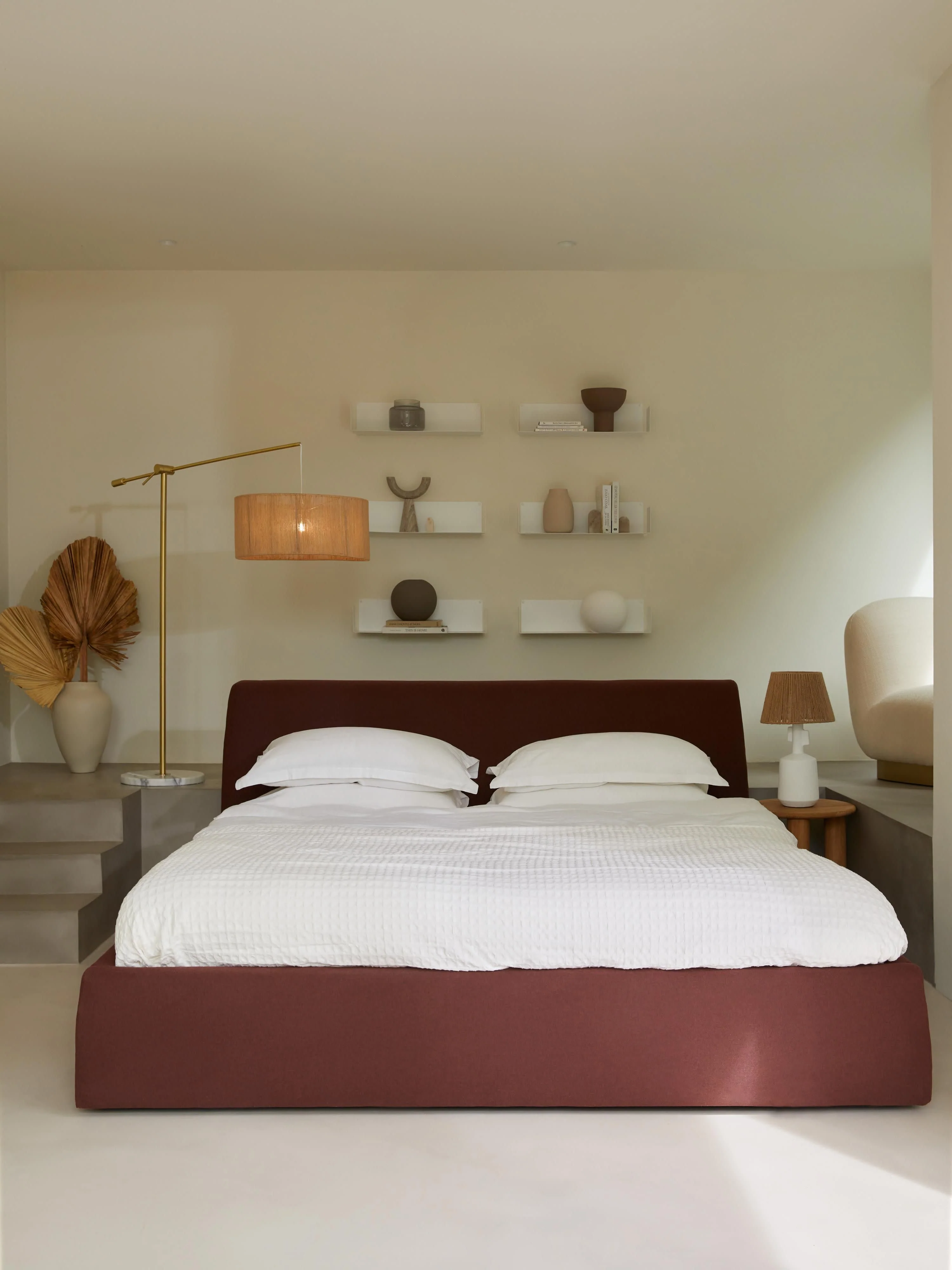 Gestoffeerd bed Cloud met opbergruimte