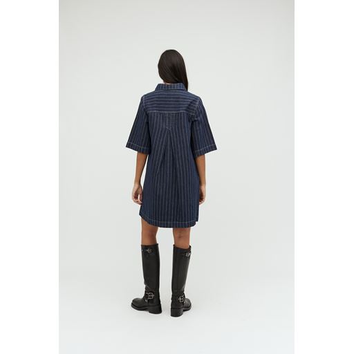 Global Funk Mira-G Kjole, Navy Pinstripe, M