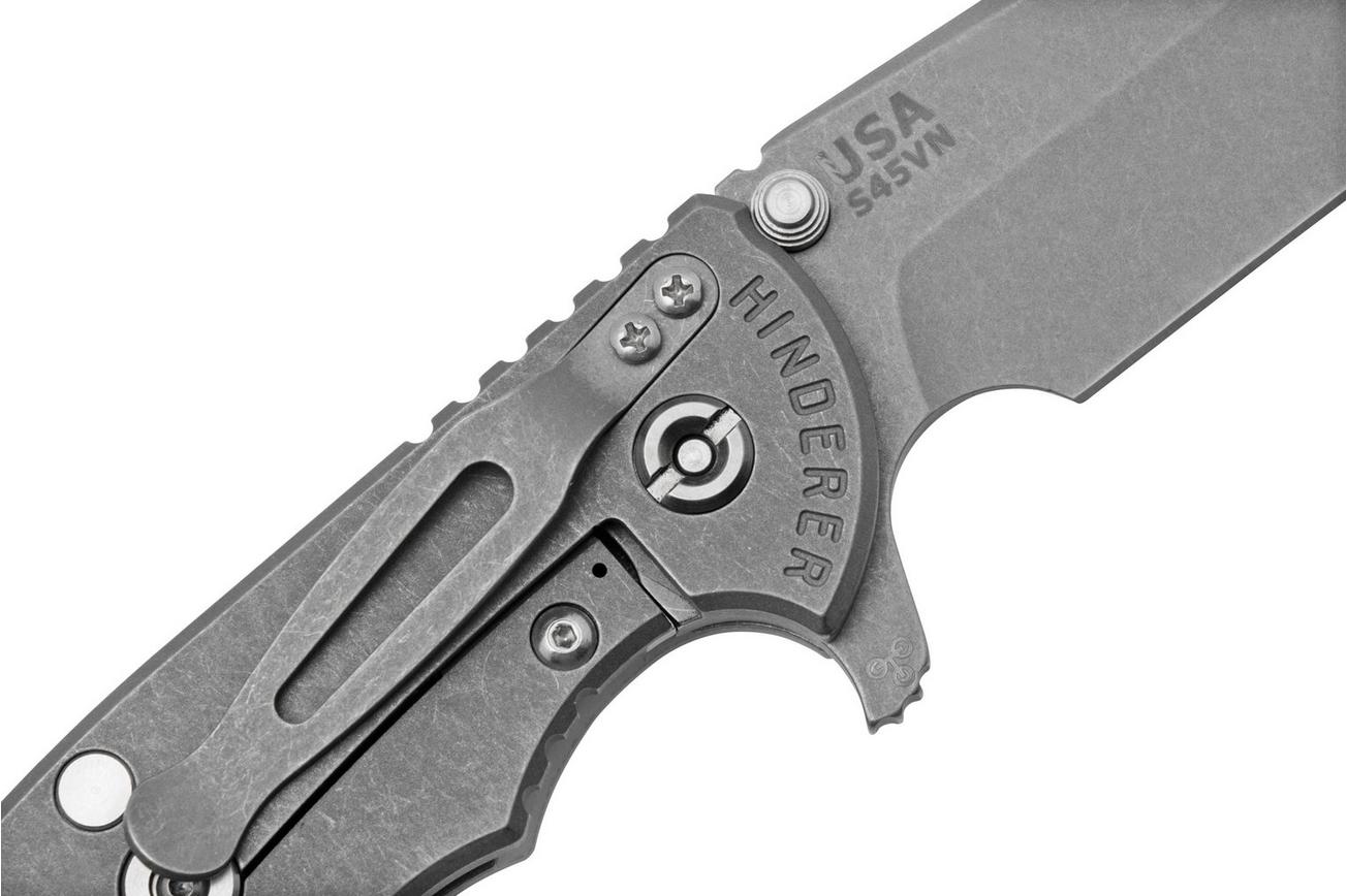 Rick Hinderer XM-24 4.0, S45VN Spanto Working Finish, Translucent Green G10, zakmes