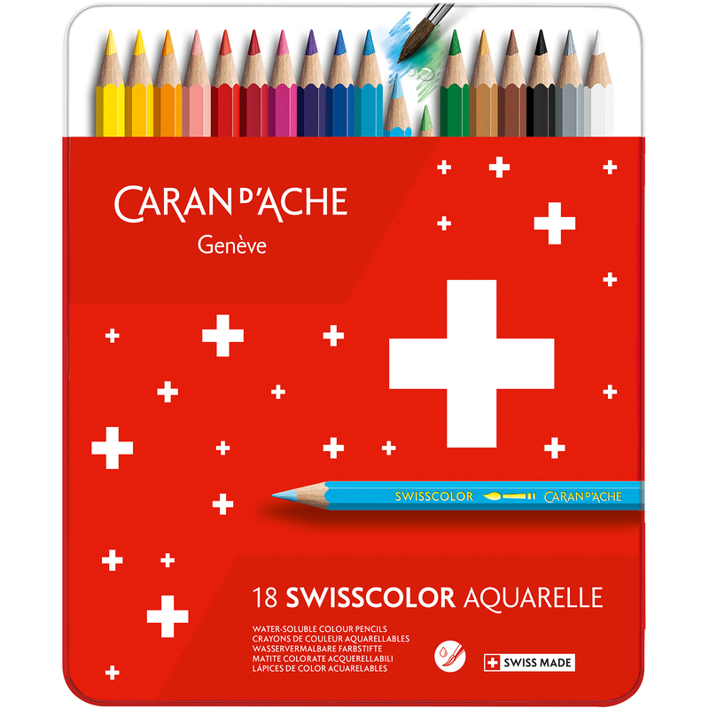 Caran d'Ache Farbstifte Swisscolor, 18er Schachtel, assortiert