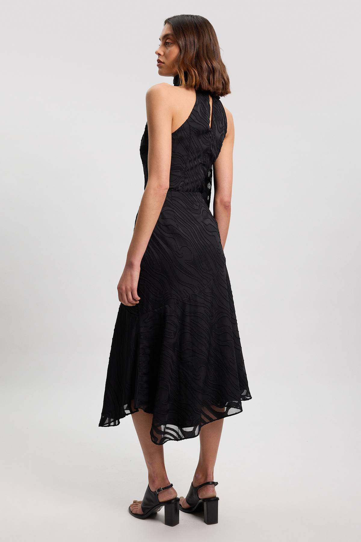 KarenMillen Jupe Tissée À Panneaux Avec Rayures Auto-texturées Slub