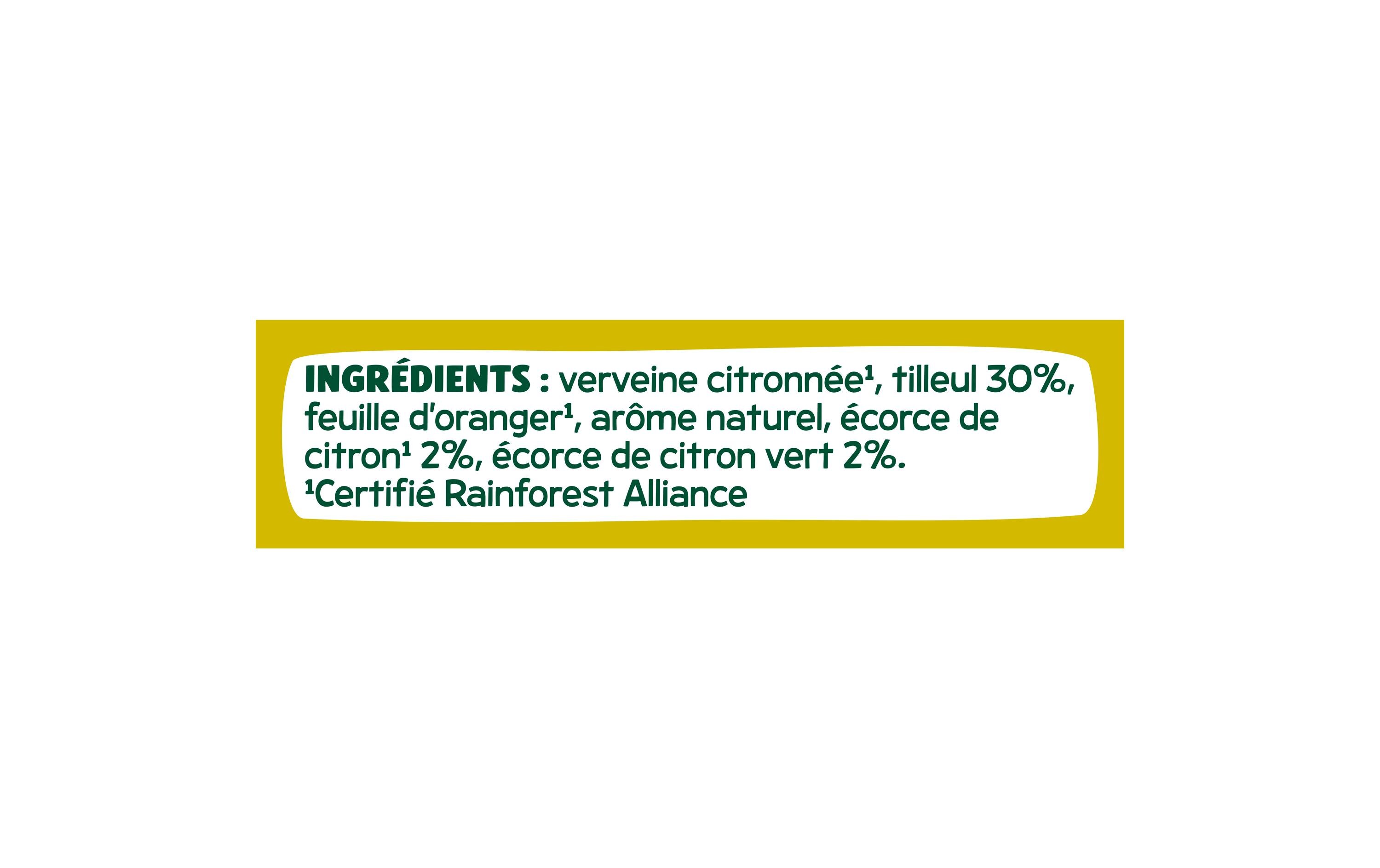 Teebeutel Infusion Tilleul Citron 20 StückTee mit Lindenblüte und Zitrone