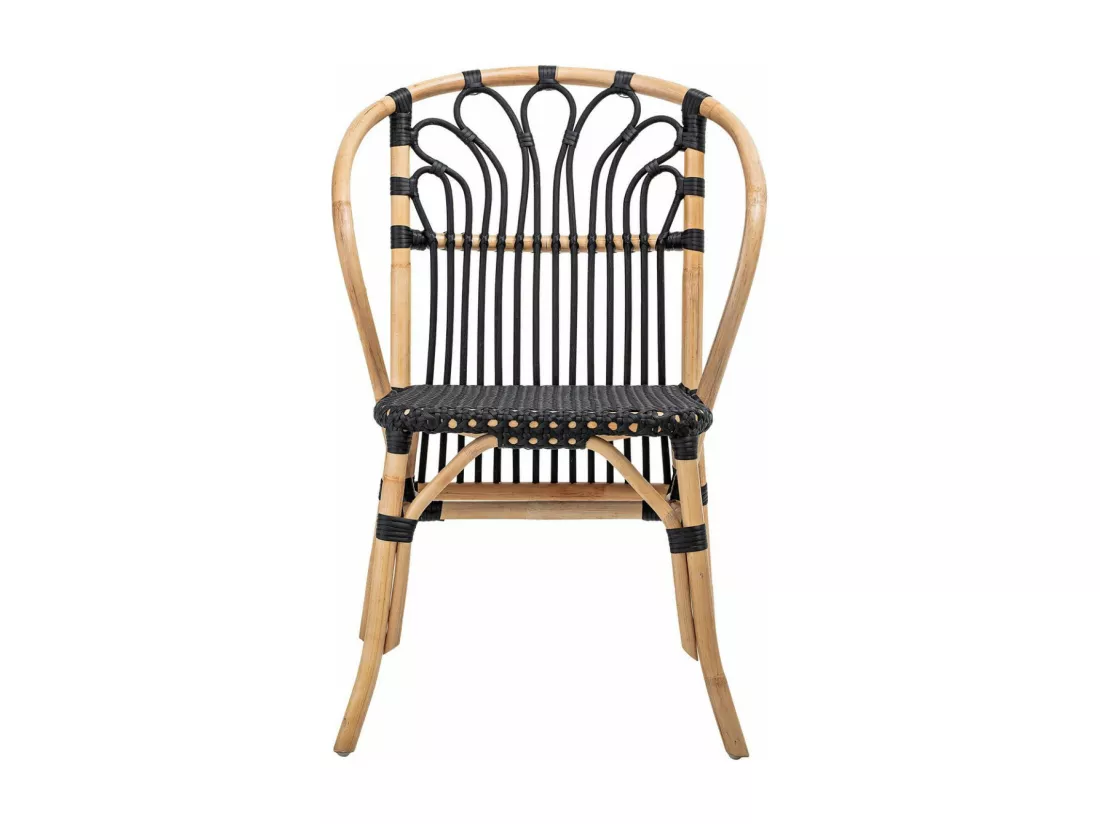 MAILA - Fauteuil en rotin et simili cuir