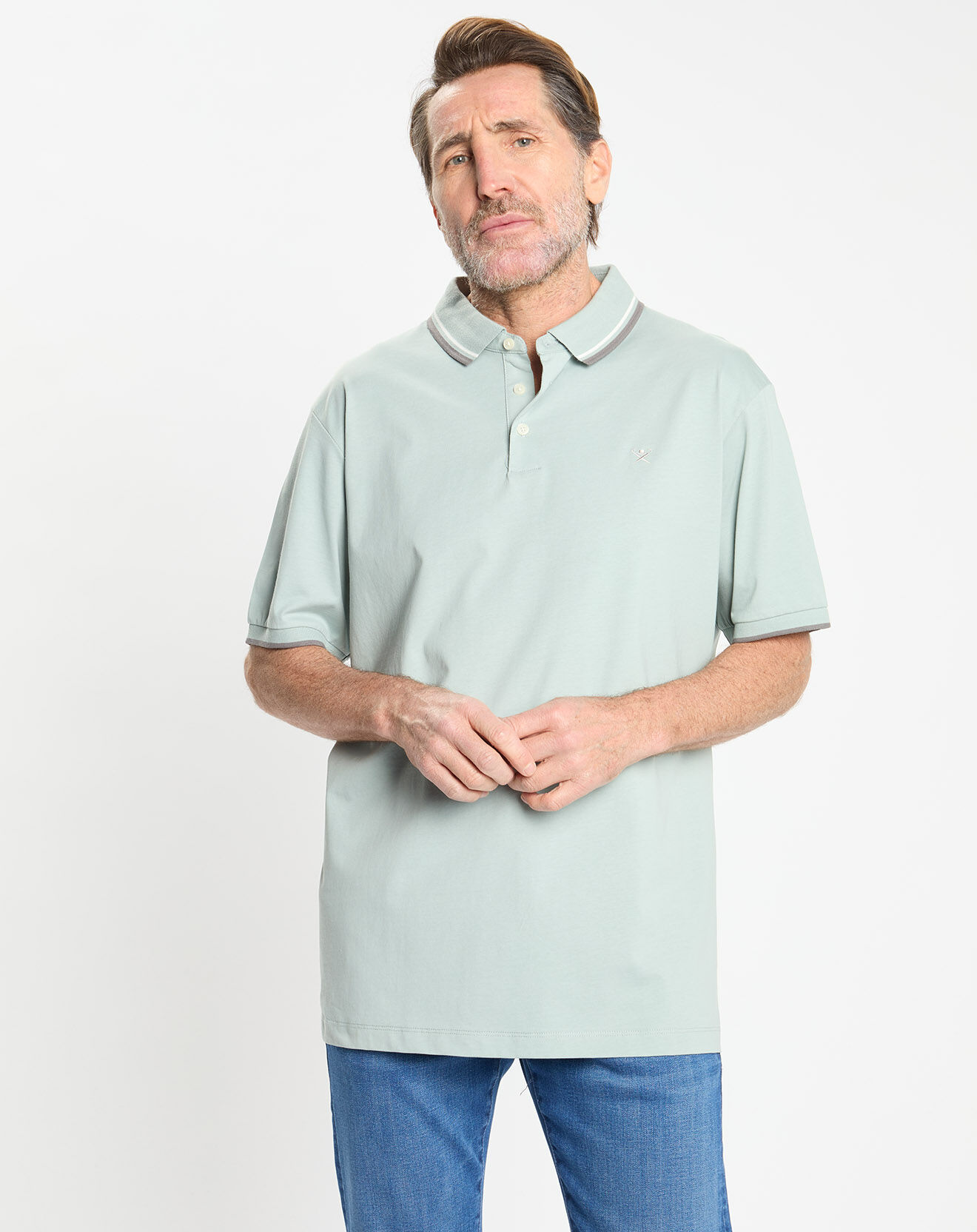 Hackett London Polo Regular Fit Jersey uni vert clair