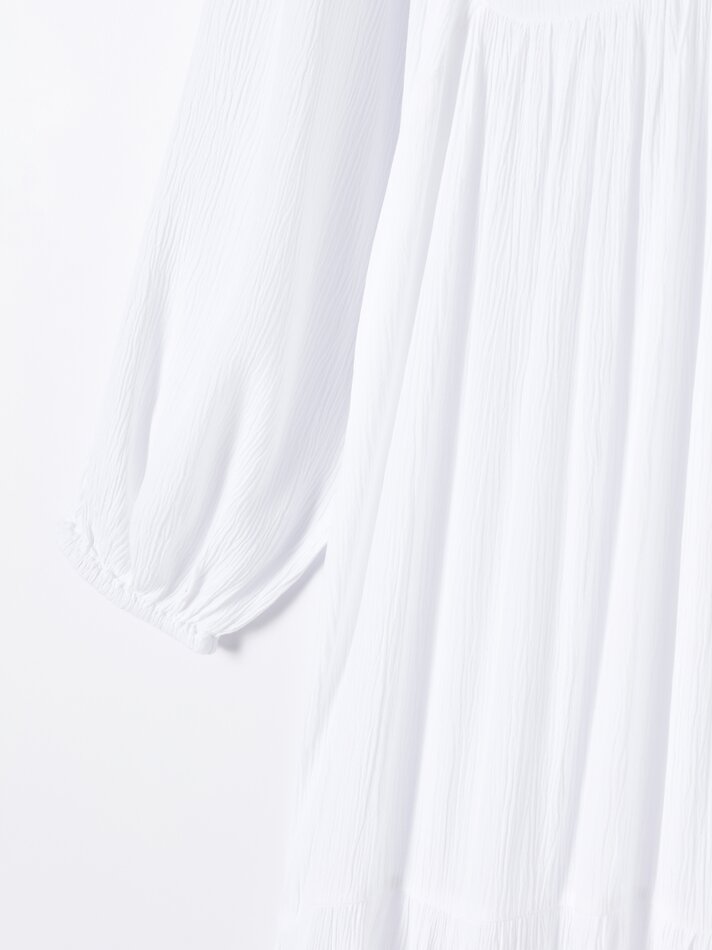Vestido longo de chiffon - Branco