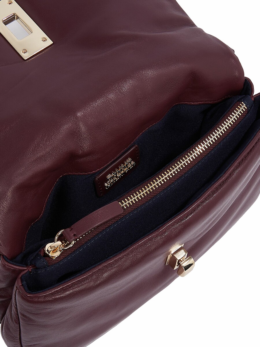 TOMMY HILFIGER<br>Bolsa com alças e tira de ombro em couro macio