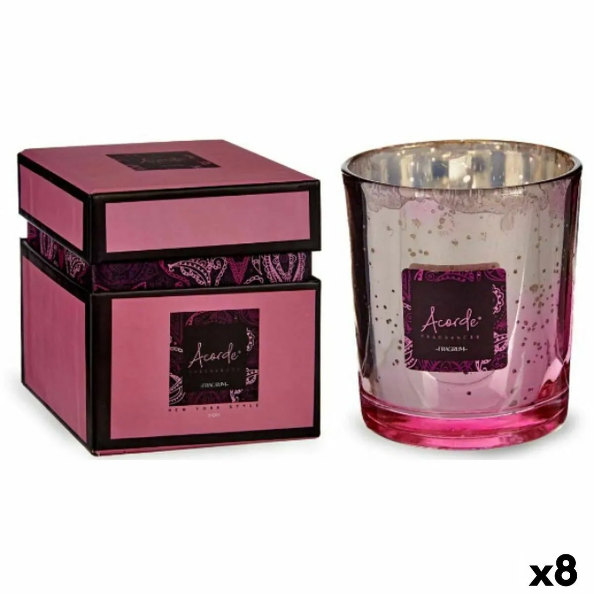 Acorde Bougies Parfumées Crème Fraise - Lot de 8