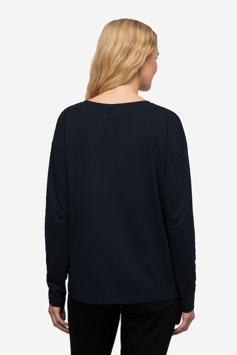 T-Shirt, oversized, Eisbär, Rundhals, Langarm
