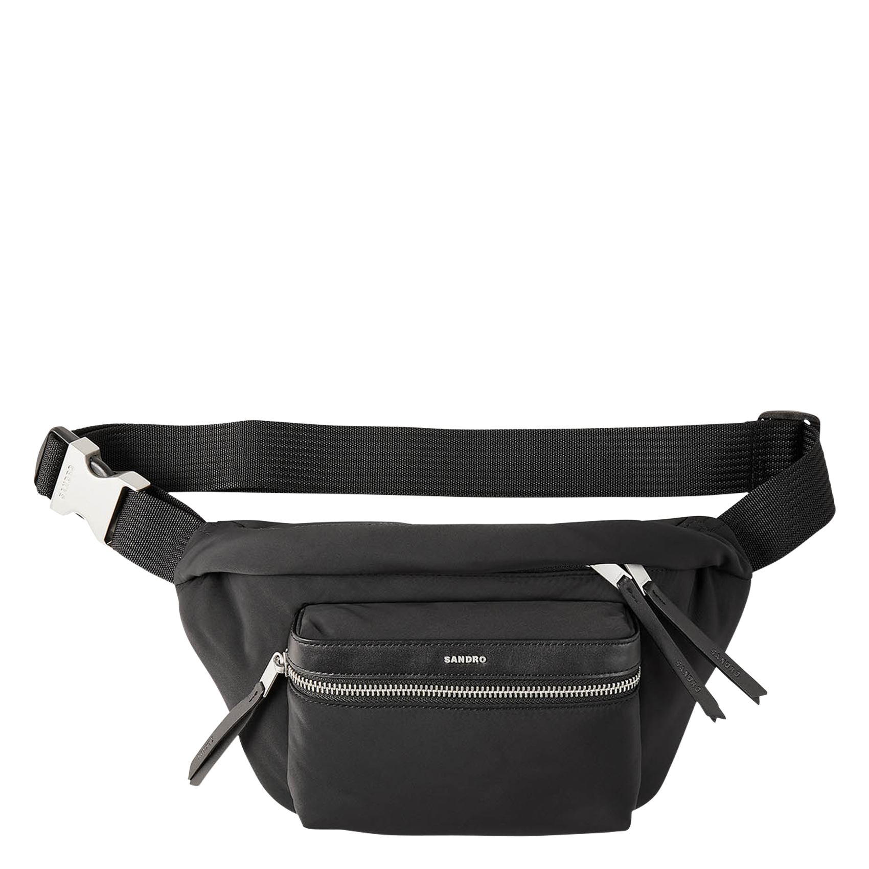 Sac banane en toile et cuir| Noir