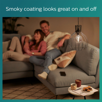 Philips LED globe E27 15W filament smoky niet dimbaar