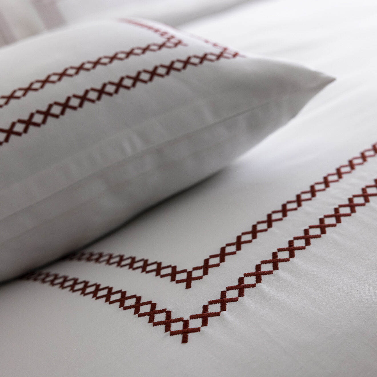 Perle de Coton Parure housse de couette 100% Satin de Coton Jared terre