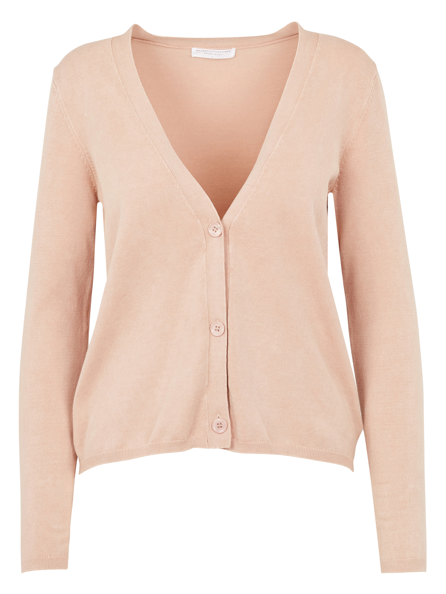 Cardigan col V en maille fine | Rose