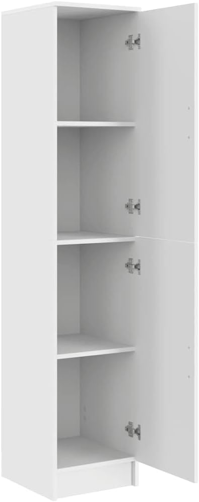Highboard Weiß 35x39x168 cm Holzwerkstoff Modernes Sideboard mit Tür Großer Stauraum für Living Room Schlafzimmer Flur