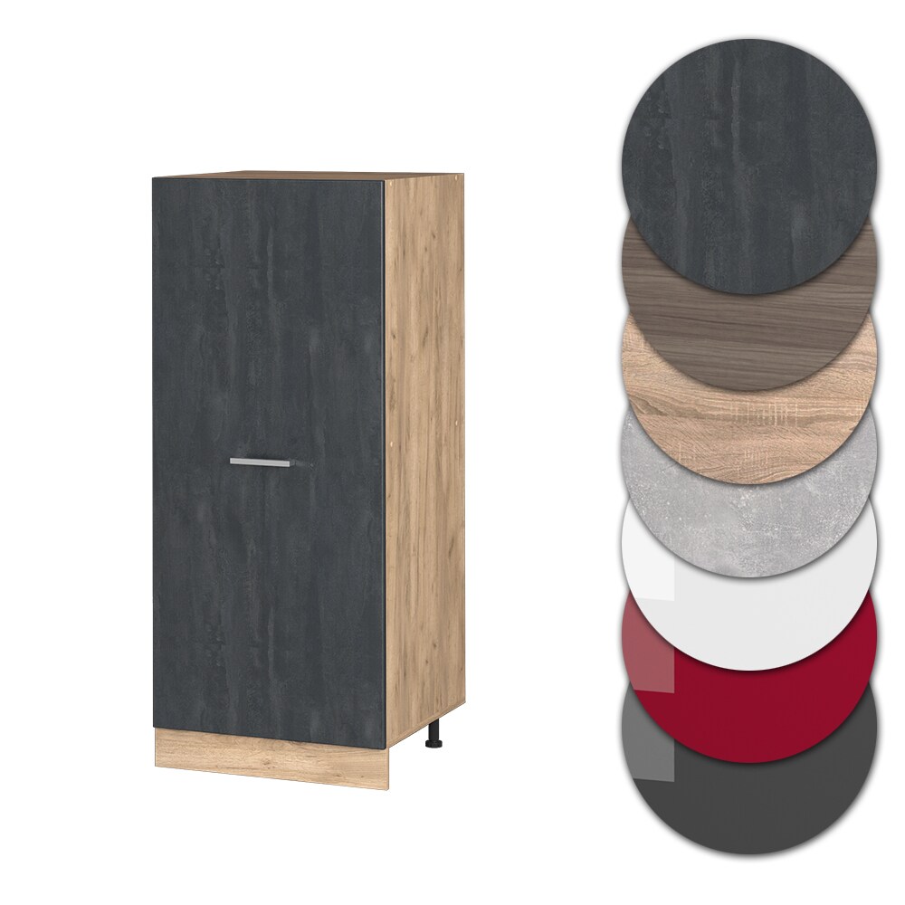 Vicco Vorratsschrank R-Line Schwarz Beton Eiche 60 cm große Tür
