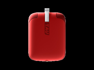 Tau - Powerbank - USB-C, Lightning + Microusb - Rød - 1400 Mah