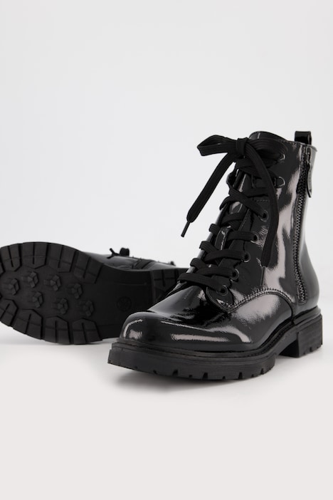 Leder-Stiefeletten, Jana Shoes, Lackleder, Weite H