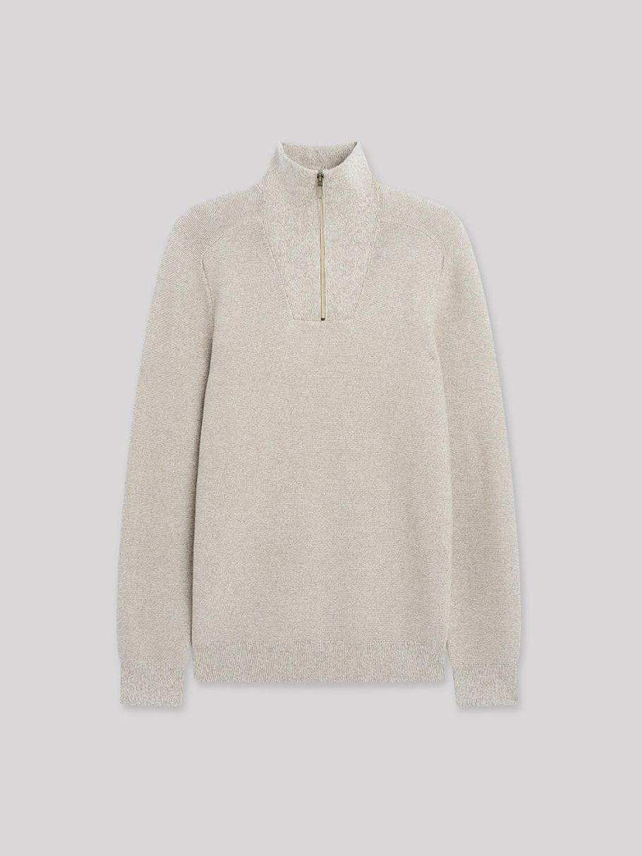 Pull col cheminée en coton