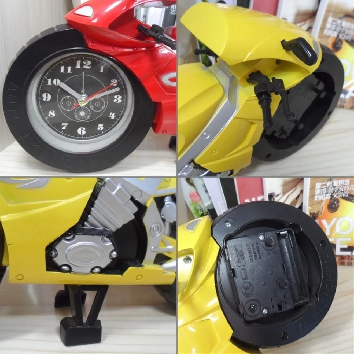 Wewoo Horloge de bureau moto rouge
