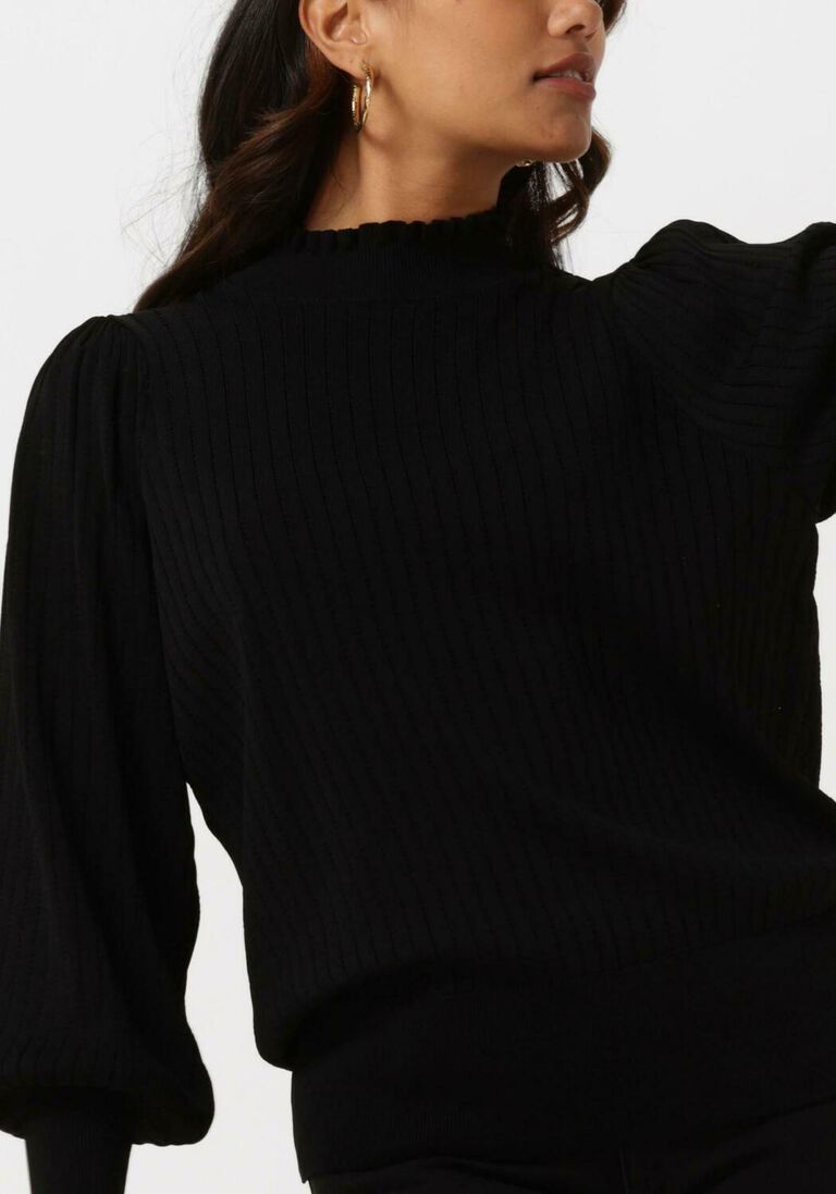 SUMMUM zwarte summum trui balloon sleeve sweater viscose polyamide knit