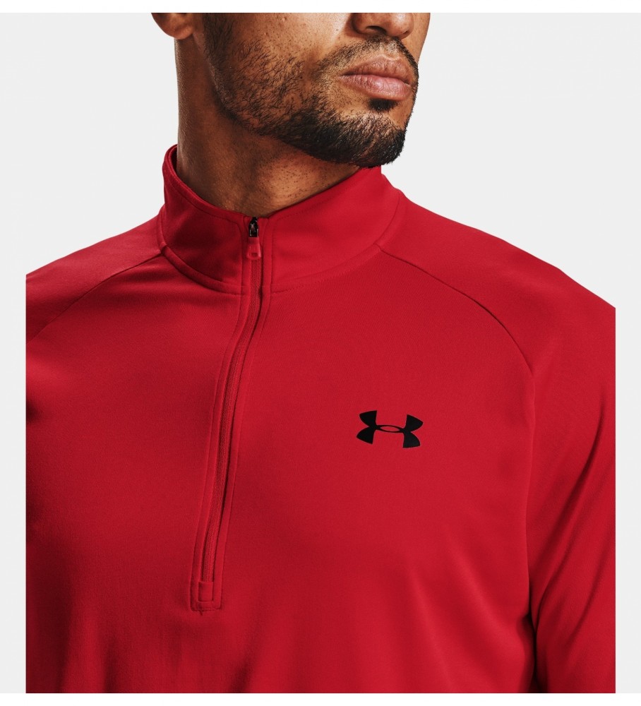 Camiseta Under Armour UA Tech Zip vermelha estilo mangá