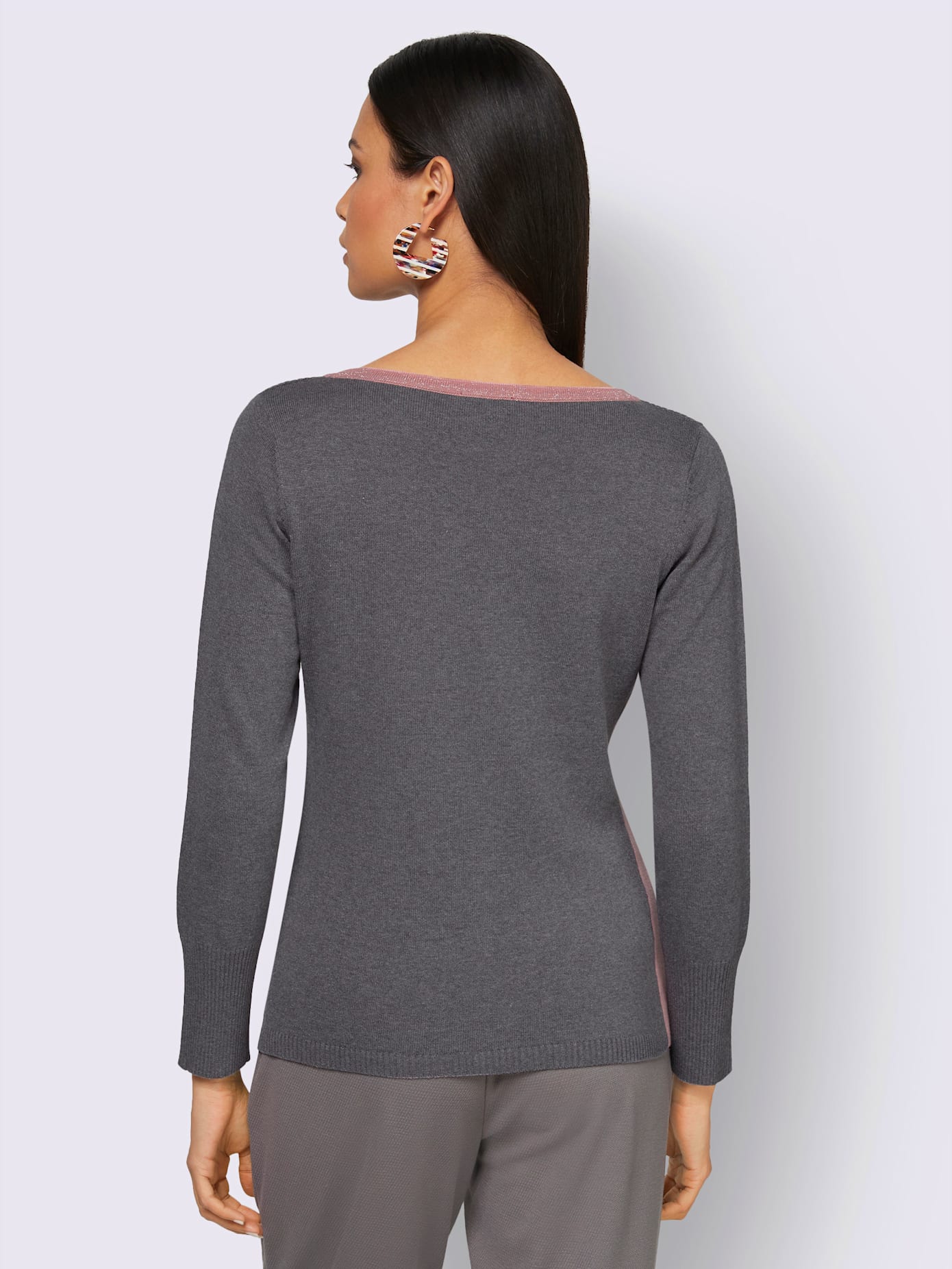 Pull à manches longues motif intarsia