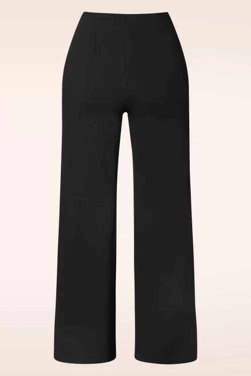 Surkana Emilia pantalon met hoge taille in zwart