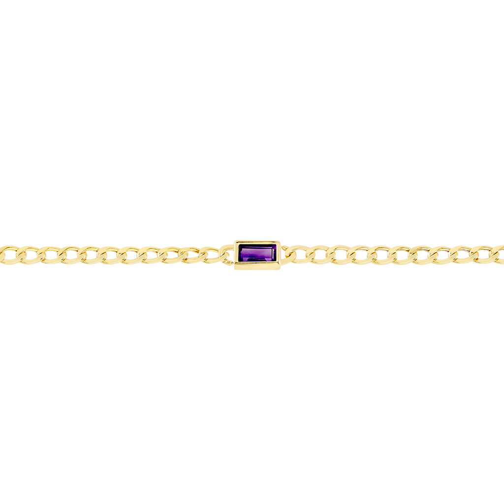 Bracelet Chain Or Jaune Améthyste