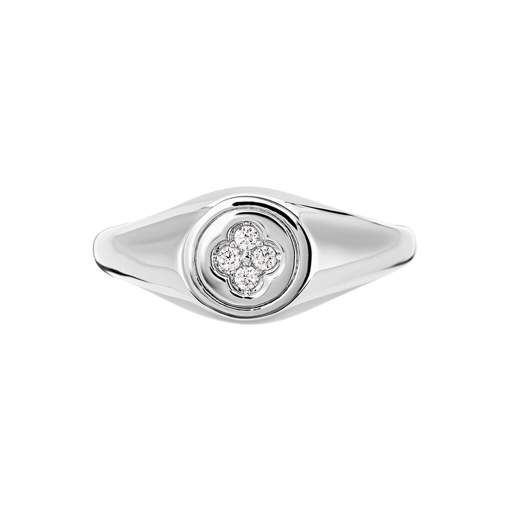Chevalière Chesley Argent Blanc Oxyde De Zirconium