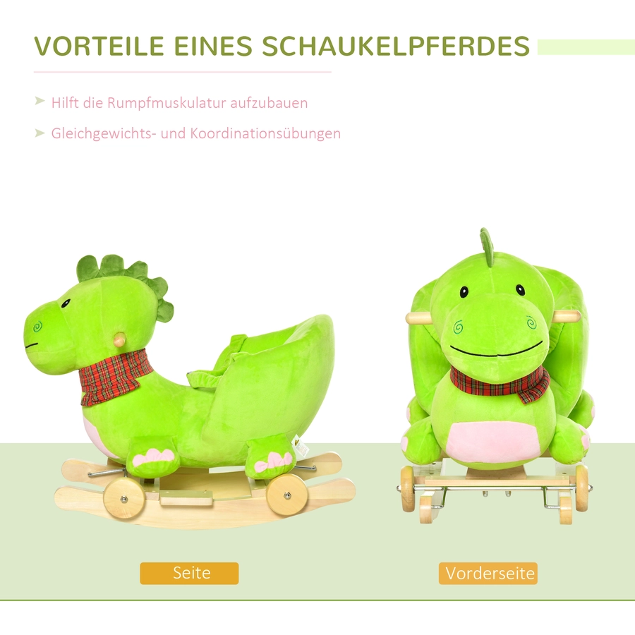 HOMCOM Schaukeltier als Drache grün