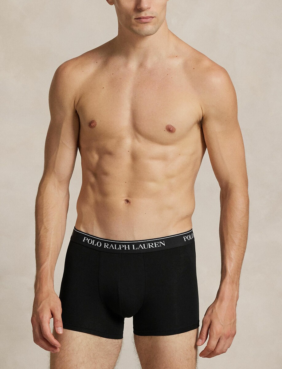 POLO RALPH LAUREN<br>Conjunto de 3 cuecas boxer clássicas em algodão elástico