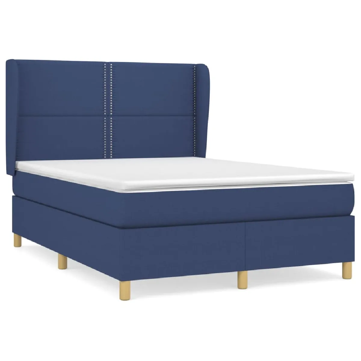 vidaXL Sommier à lattes avec matelas Bleu 140x200 cm