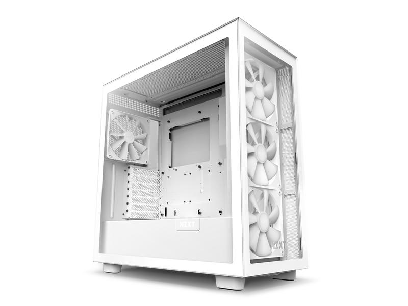 NZXT PC-Gehäuse H7 Elite 2023 Weiss matt Mid-Tower-Gehäuse mit Seitenfenster und RGB-Lüftern