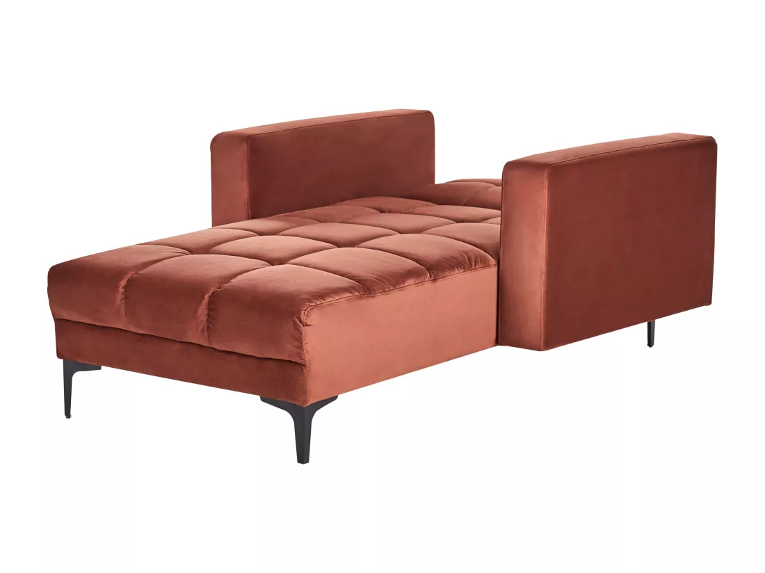Chaise longue en velours rouge ALNES