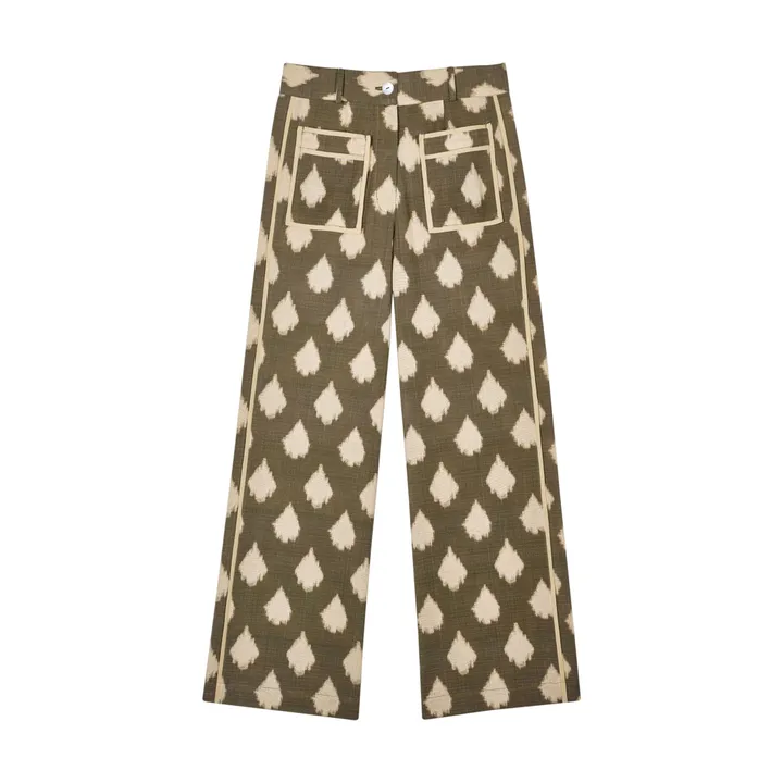 Maria de la Orden Pantalon Niza Ikat | Vert kaki