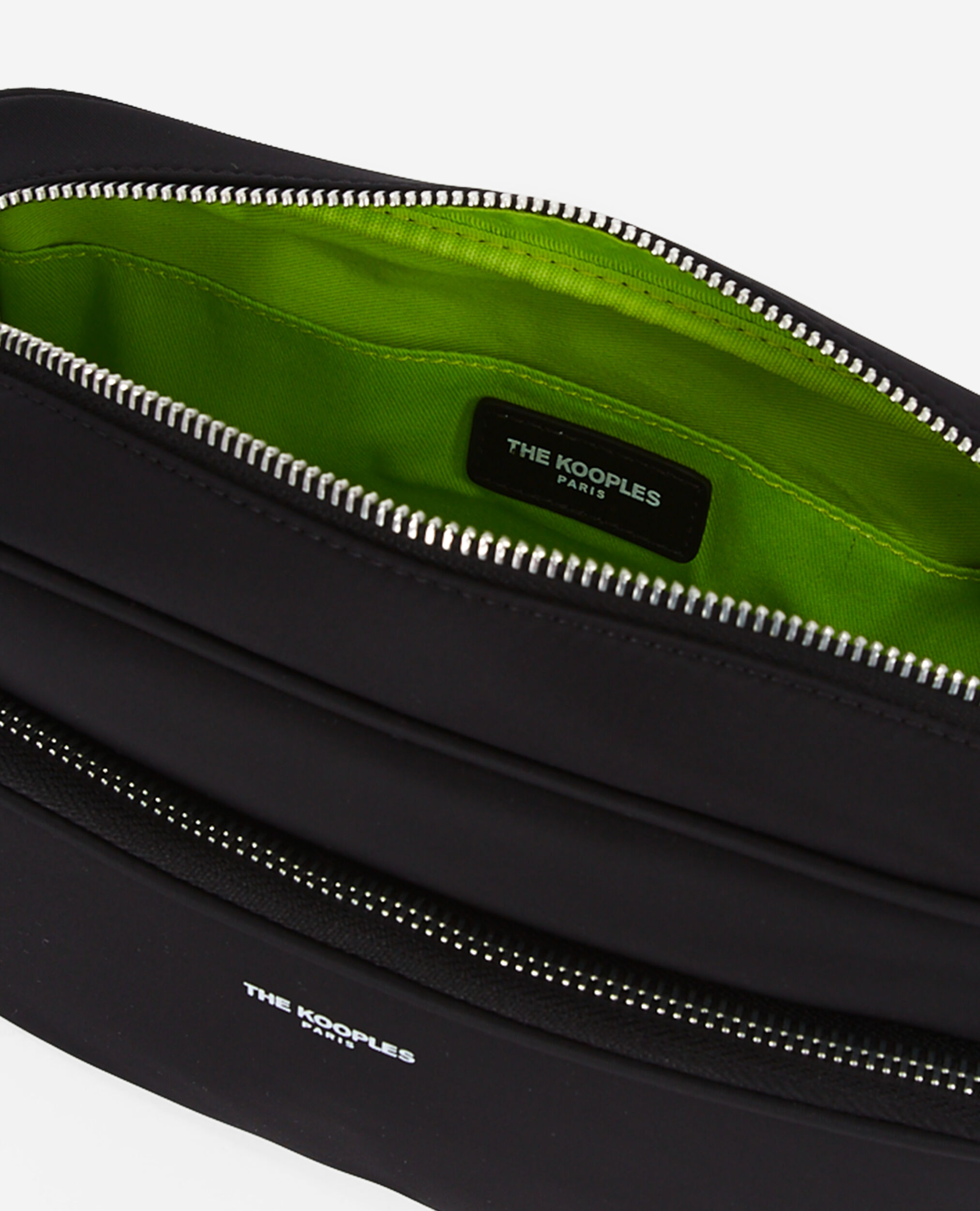 Sacoche en nylon noir zip et bandoulière