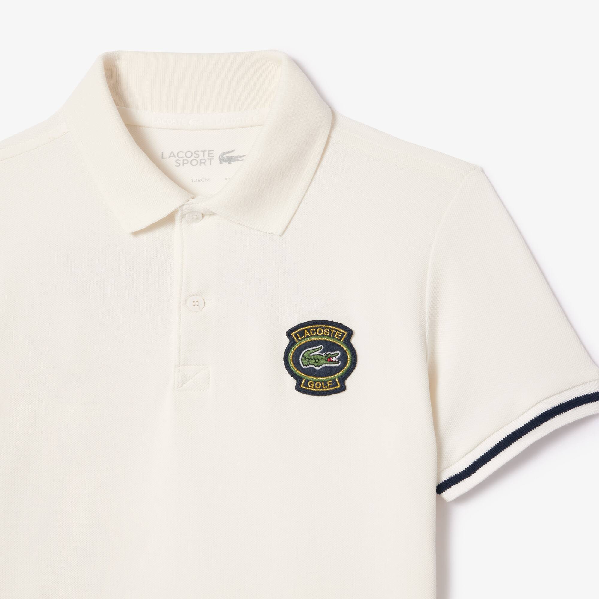 Piqué Golf Poloshirt mit Branding Hinten Poloshirts - Weiss - Lacoste - Jungen
