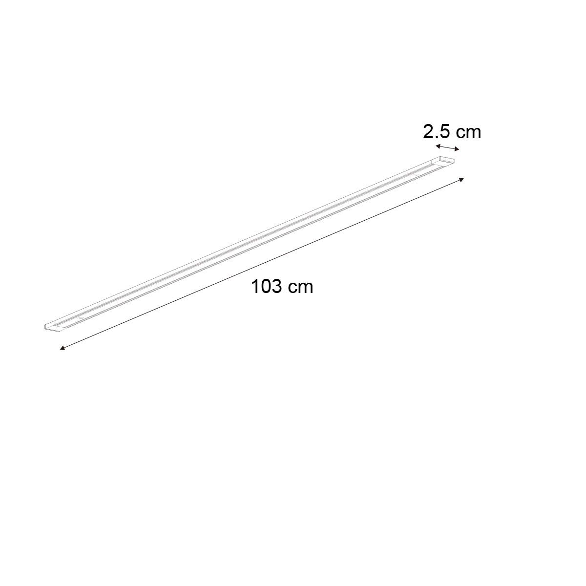 Rail zwart 100 cm 1-fase - Magnetic